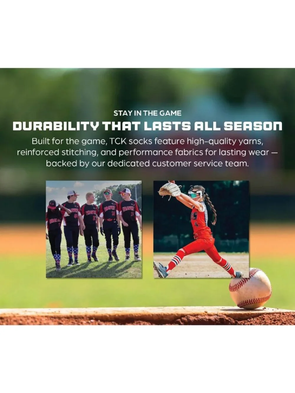 Striped Over the Calf Baseball & Softball Socks | USA Made | Youth & Adult Sizes
